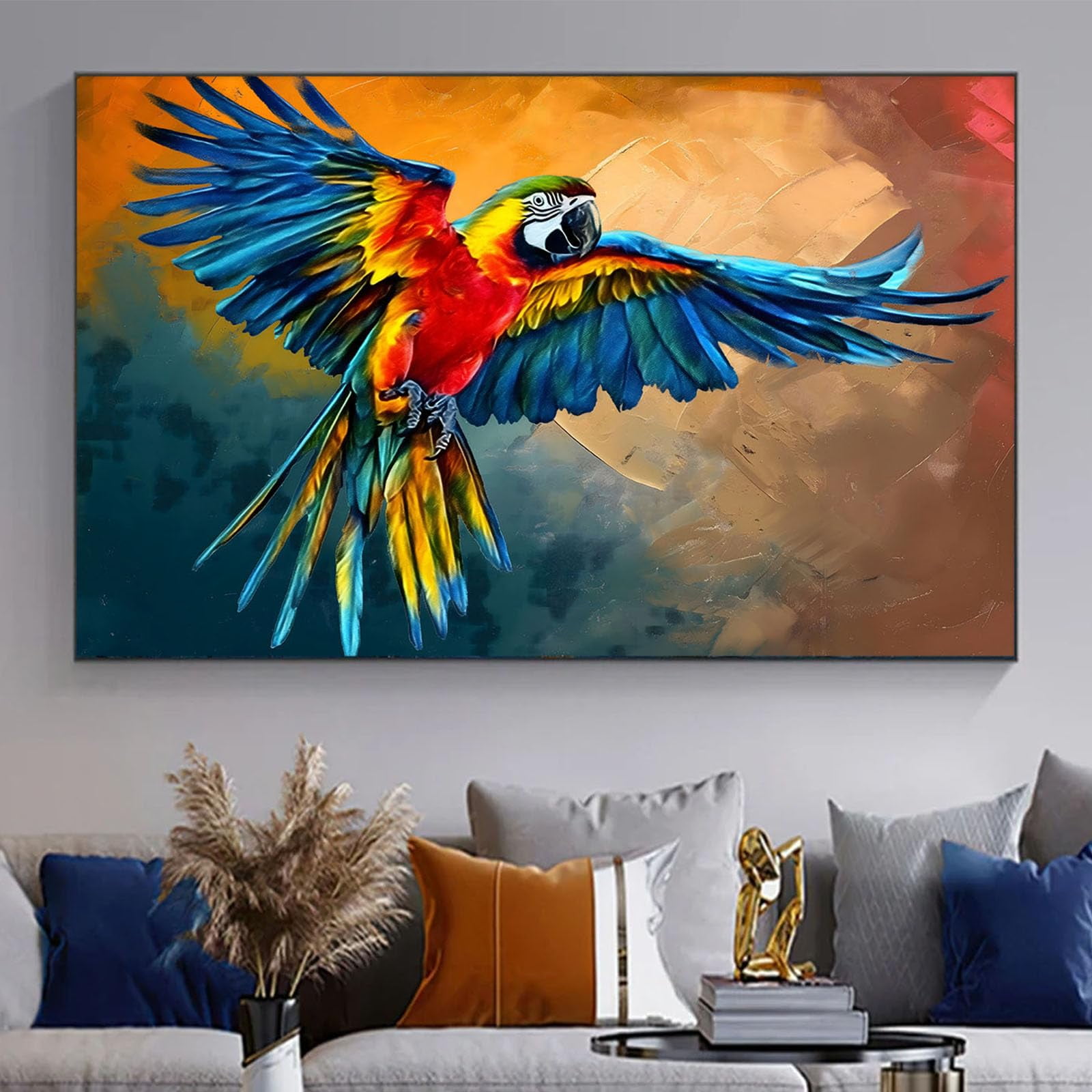 Gobeiuasy Colorful Bird Wall Art Flying Bird Painting Owl Watercolor ...