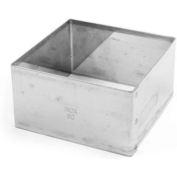 Gobel 863310 Stainless Steel Square Cake Ring 3-3/16 Inch x 3-3/16 Inch x 1-3/4 Inch High