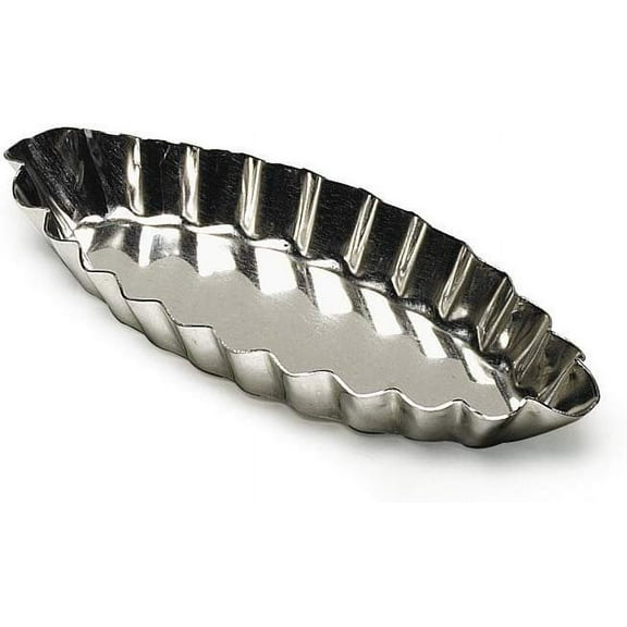 Gobel Fluted Barquette Heavy Tinned Steel 1/2" High - 4-3/4" x 1-7/8"