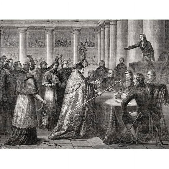 Gobel Resigns His Episcopal Office 1793 Jean-Baptiste-Joseph Gobel 1727-1794 Poster Print - 17 x 13