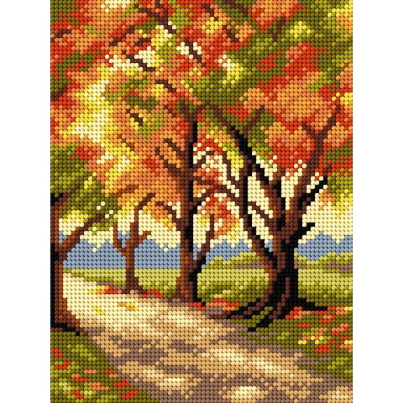 Wizardi Gobelin Canvas for halfstitch Without Yarn Autumn Trees 3267F Orchidea