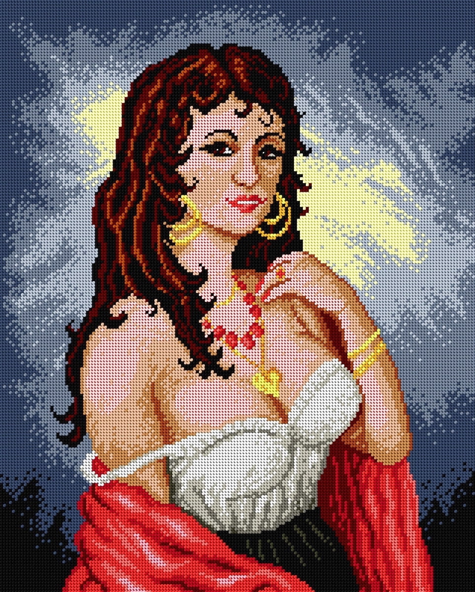 Gobelin canvas for halfstitch without yarn Gipsy Woman 1619M