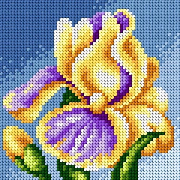 Wizardi Gobelin Canvas for halfstitch Without Yarn Iris 2442D Orchidea