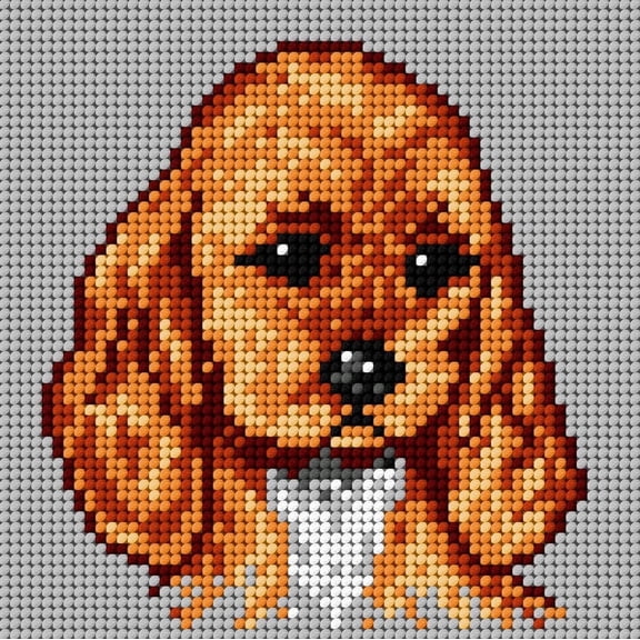 Wizardi Gobelin Canvas for halfstitch Without Yarn Small Spaniel 1469D Orchidea