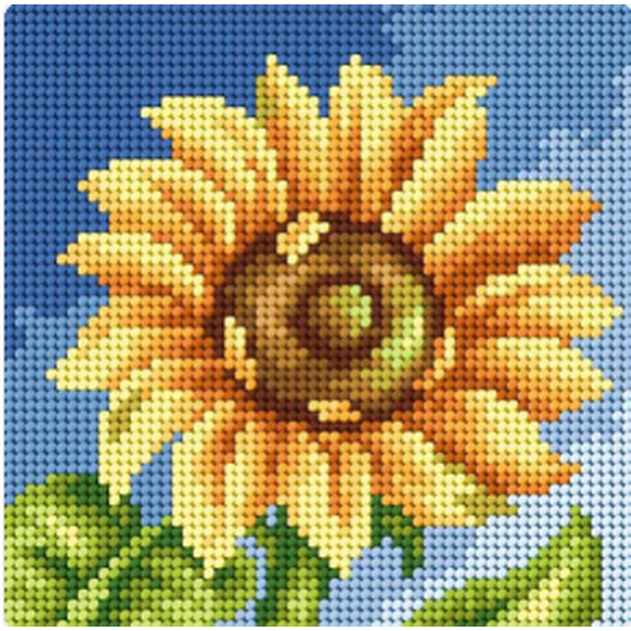 Gobelin canvas for halfstitch without yarn Sunflower