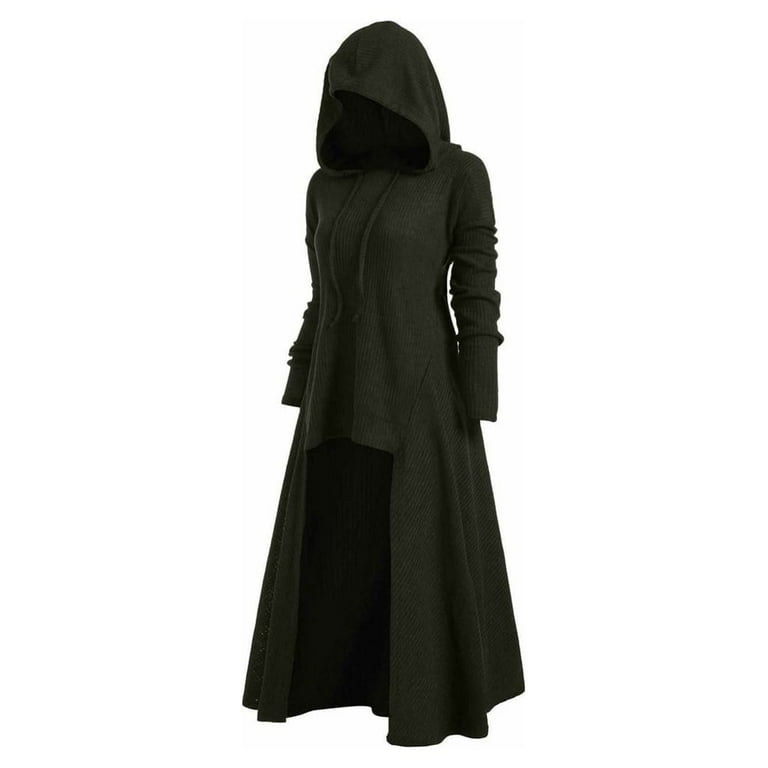 Gobestart Womens Fashion Hooded Plus Size Vintage Cloak High Low