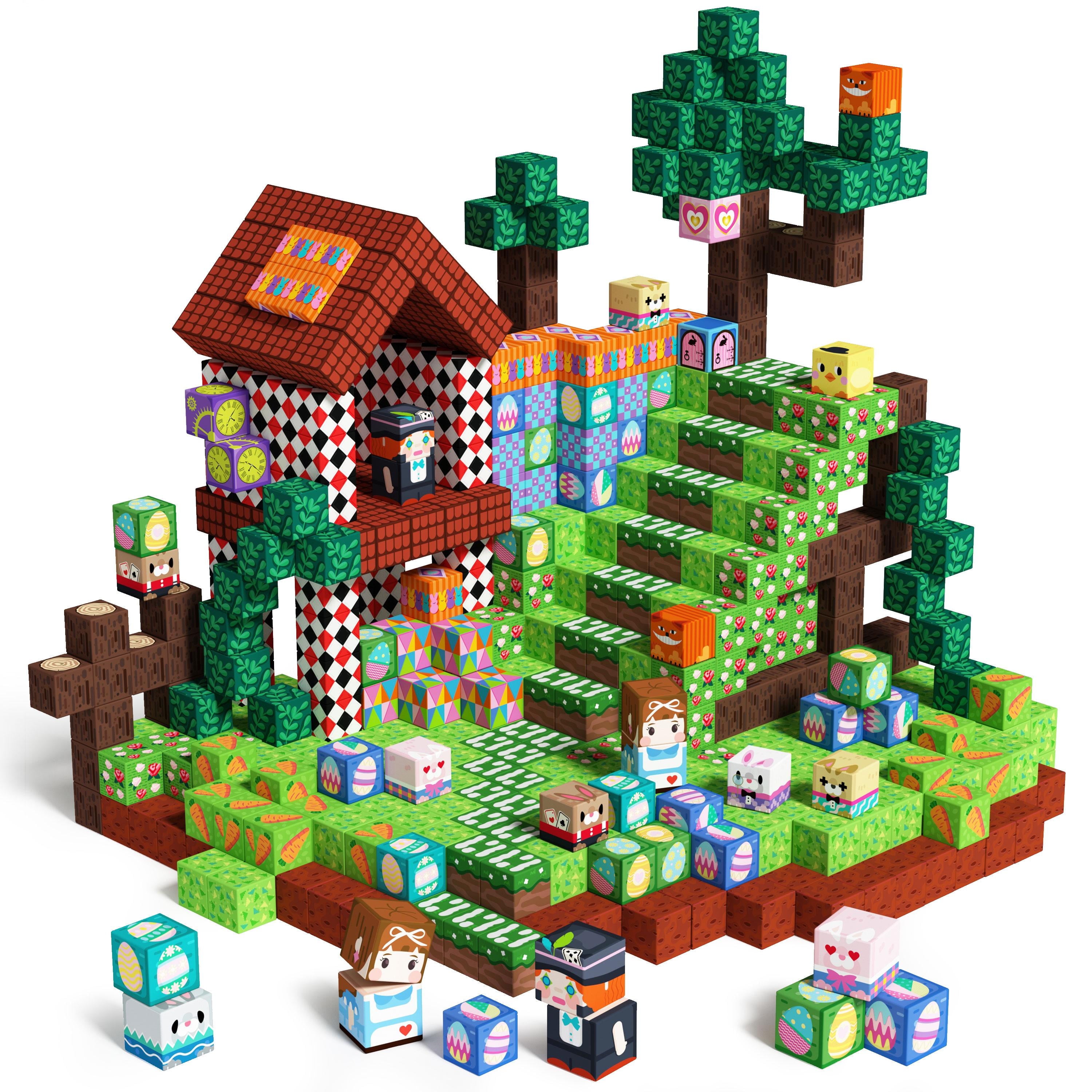 Kids Blocks Rabbit GobiDex 200 Pcs Easter Egg Rabbit Game-Based Magnetic Blocks Toys STEM ...