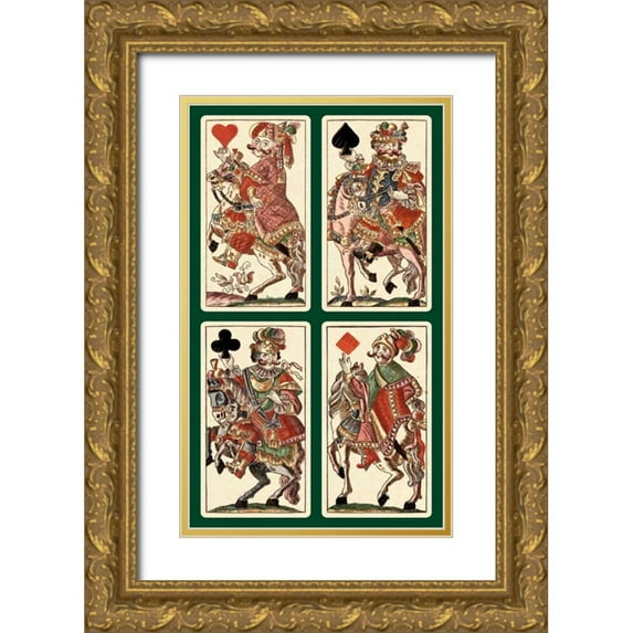 Gobl, Andreas Benedictus 12x18 Gold Ornate Wood Framed with Double Matting Museum Art Print Titled - Knights - Bauern Hochzeit Deck