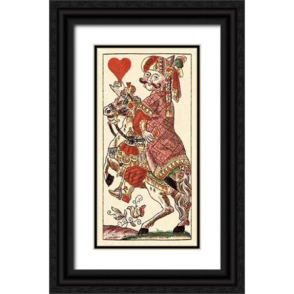 Gobl, Andreas Benedictus 9x14 Black Ornate Wood Framed with Double Matting Museum Art Print Titled - Knight of Hearts (Bauern Hochzeit Deck)