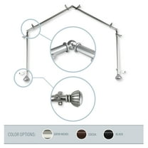 Goblet 13/16" 4-Sided Bay Window Curtain Rod - Satin Nickel