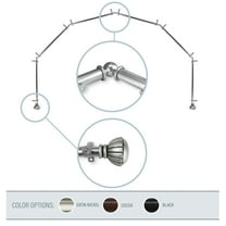 Goblet 13/16" 6-Sided Bay Window Curtain Rod - Satin Nickel