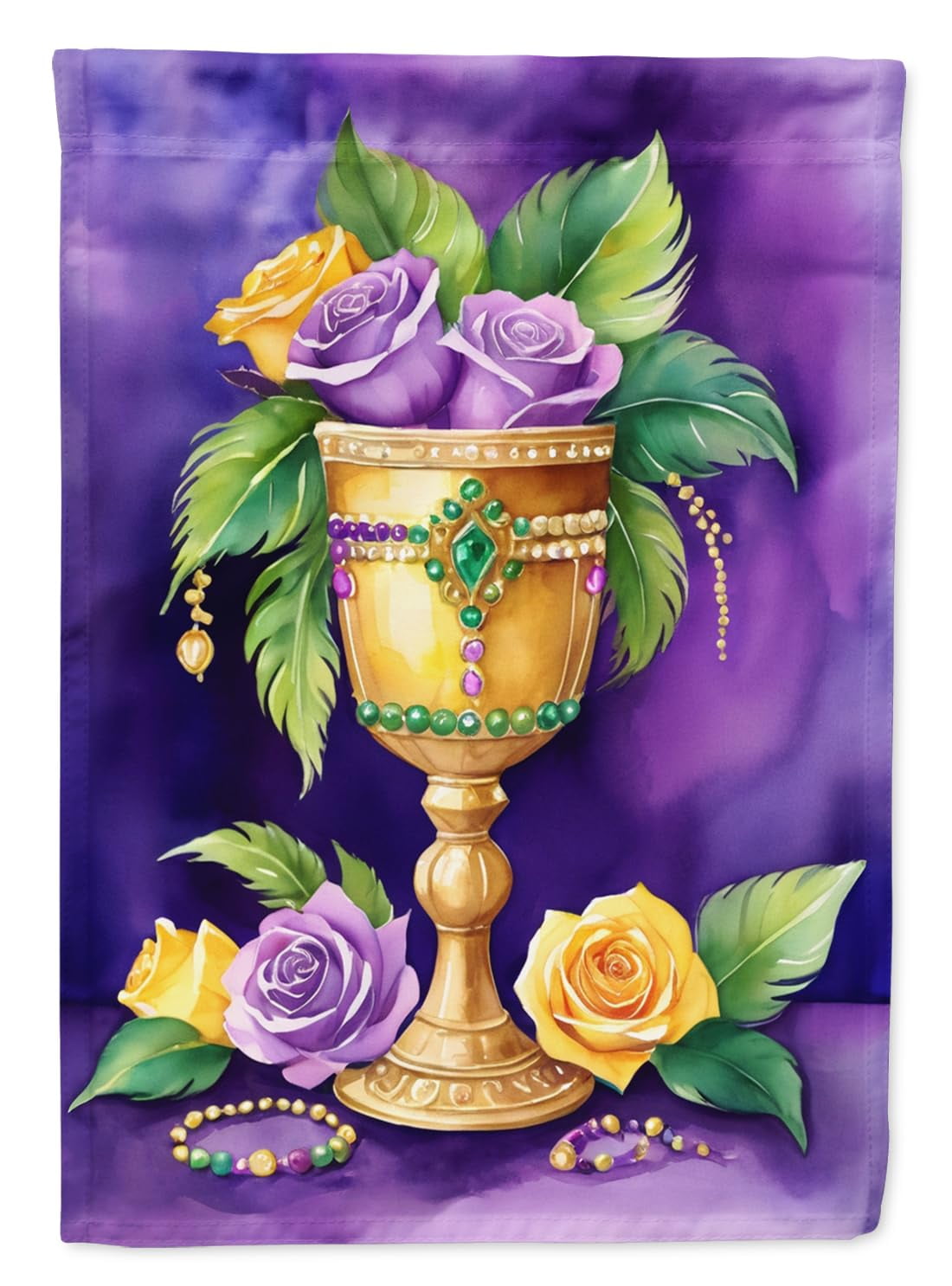Goblet Mardi Gras House Flag 28 in x 40 in