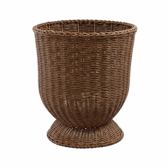 Goblet Woven Planter Urn Shape, Woven Stylish Planter Baskets Bulk Indoor Outdoor Plants Woven Wicker Baskets for Flower Pots Cover and Room Decor