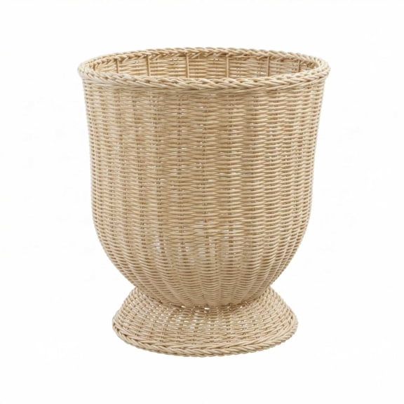 Goblet Woven Planter Urn Shape, Woven Stylish Planter Baskets Bulk Indoor Outdoor Plants Woven Wicker Baskets for Flower Pots Cover and Room Decor