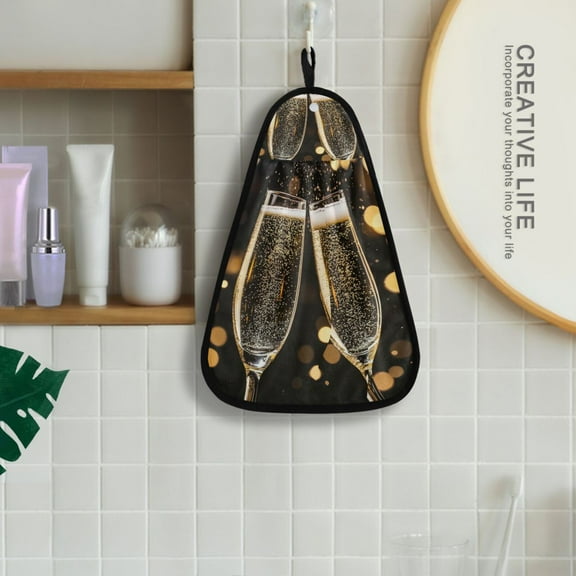 Goblets Wine Hanging Kitchen Towel Machine Washable Hand Towel Bathroom Absorbent Towel Quick Dry Dishcloth