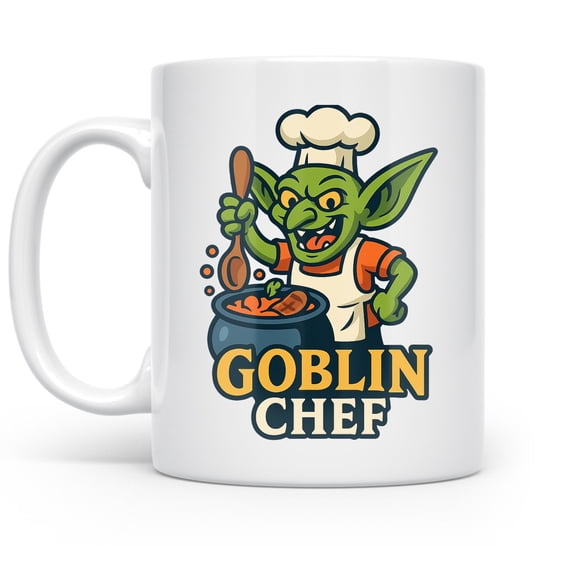 Goblin Chef 11 oz Coffee Mug - Fantasy Foodies White Ceramic Gift