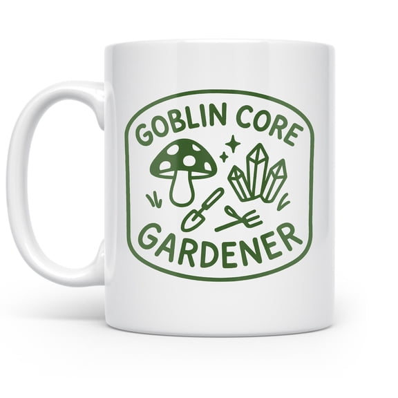 Goblin Core 11 oz Coffee Mug - For Garden Witches White Ceramic Gift