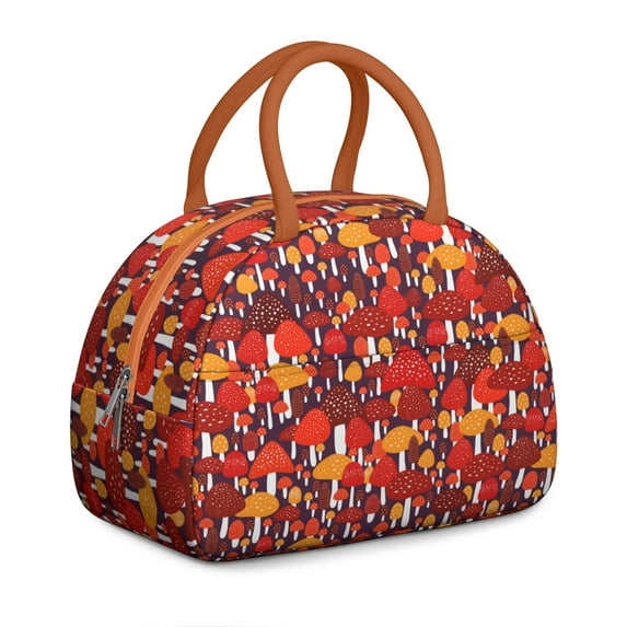 Goblin Core Lunch Tote - Strange Magical Mushrooms, Reusable Insulated Bag for Fantasy RPGs