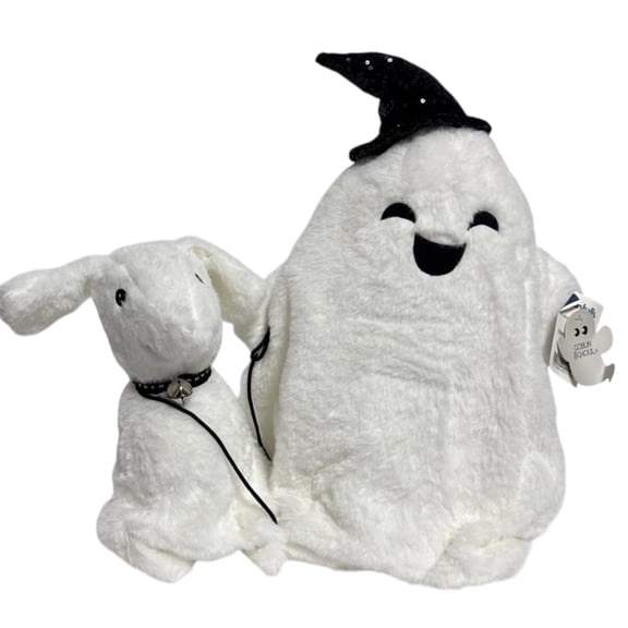 Goblin & Ghoul Ghost Walking Dog Plush Greeter Halloween Summerween