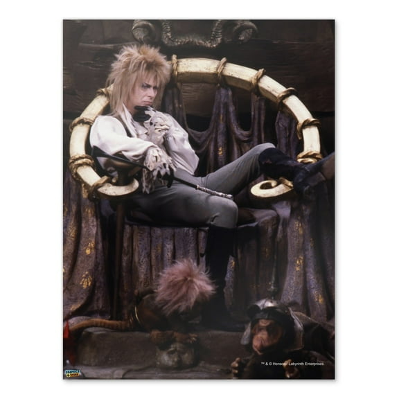 Goblin King Jareth From The Labyrinth Sitting On Throne David Bowie Home Business Office Sign - Poster - 18" x 24" (46cm x 61cm)