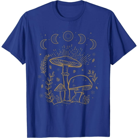 Goblincore Aesthetic Dark Academia Cottagecore Mushroom Unisex T-Shirt for Men Women Kids Toddler,Royal Blue Color,Size YXS