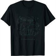 Goblincore Aesthetic Dark Academia Cottagecore Mushroom Womens T-Shirt Black S