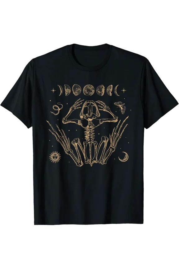 Goblincore Aesthetic Frog Goth Dark Academia Grunge T-Shirt Size S-5XL