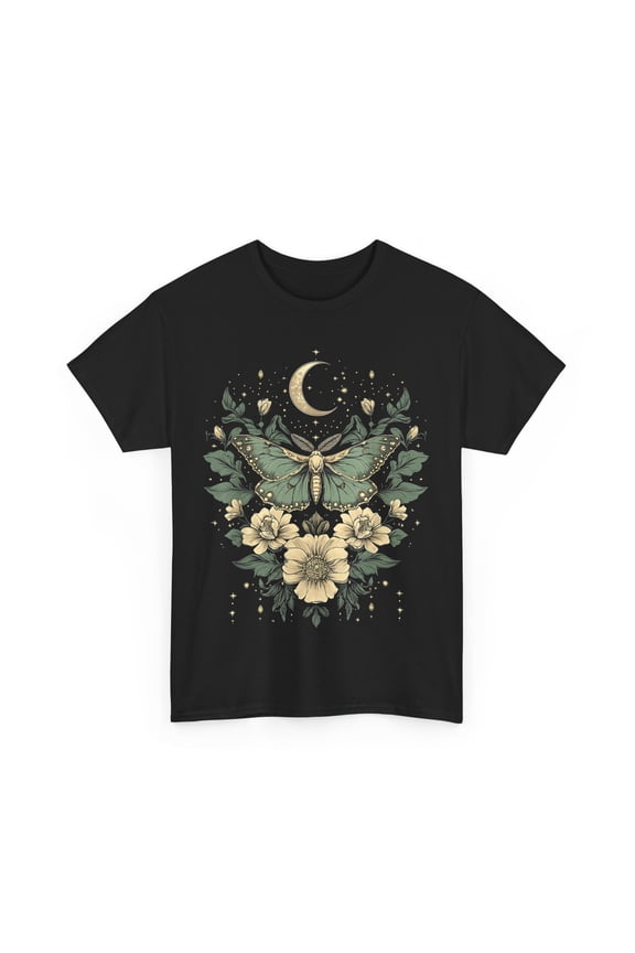 Goblincore Moth and Butterfly Moon Phases Flowers Women Men T-Shirt