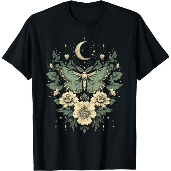 Goblincore Moth and Butterfly Moonphases Flowers Cottagecore Unisex T-Shirt for Men Women Kids Toddler