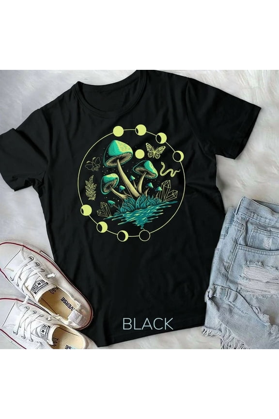 Goblincore Mushroom Aesthetic Dark Academia Cottagecore Unisex Form T-Shirt