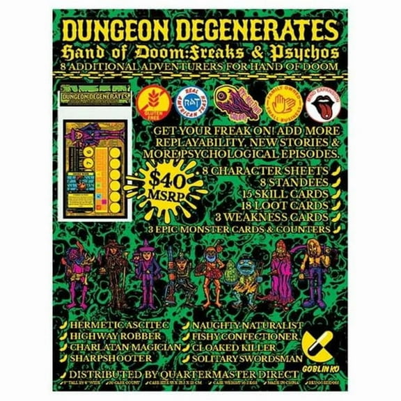 Goblinko Games GOBDD005 Dungeon Degenerates Freaks & Psychos Expansion Board Game