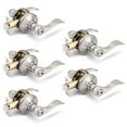 thumbnail image 1 of Gobrico 5 Pack Interior Privacy Handles Door Locksets Bed and Bath Leversets Satin Nickel Finished, 1 of 8