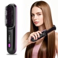 thumbnail image 1 of Aubiu Gobrush Pro, Cordless Hair Straightener Brush, 3 Temperature Settings, Ionic & Ceramic Care, Portable Rechargeable for Frizz-Free Styling, Black, 1 of 8