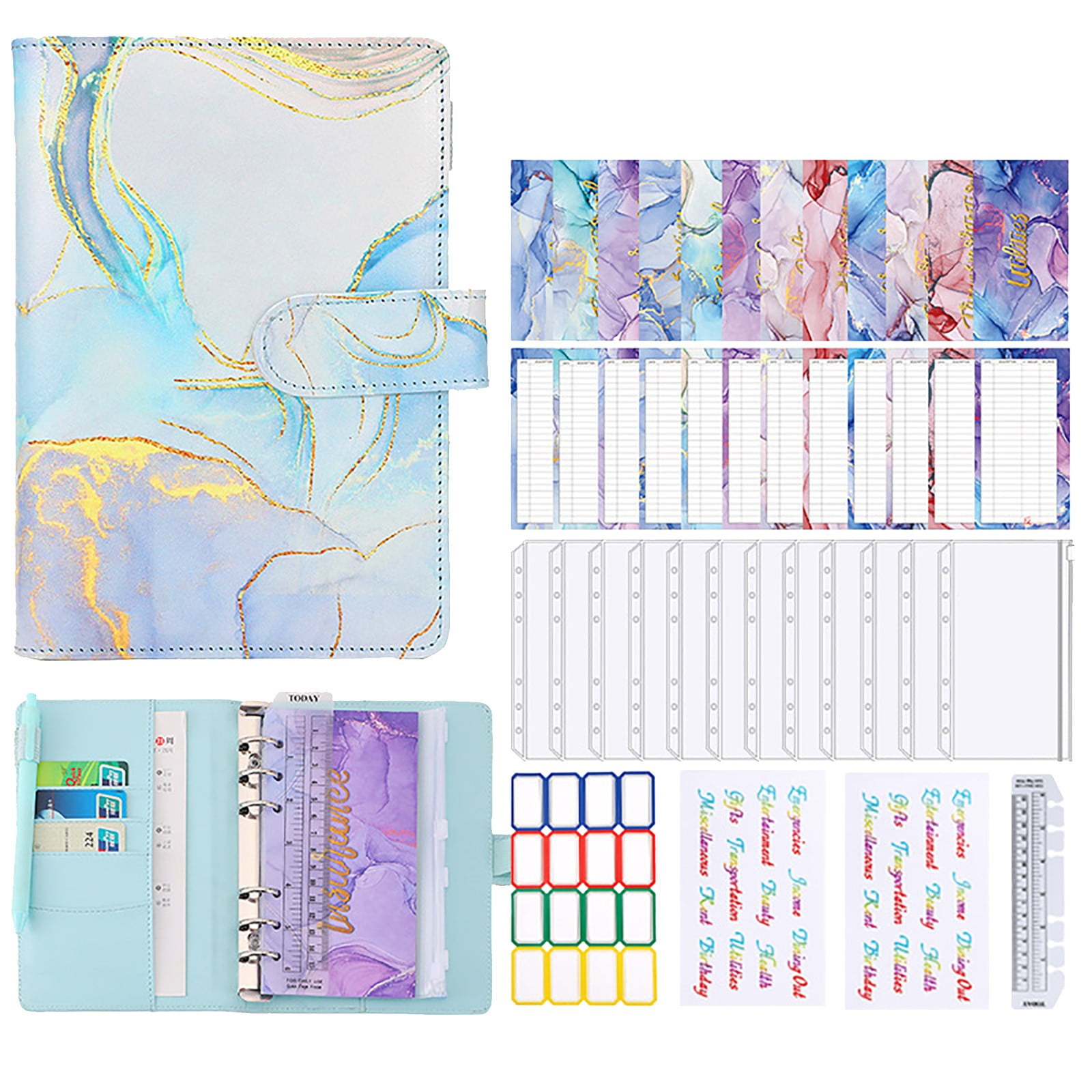 Gobwell Clearance Deal! A 6 Loose Leaf Notebook with Hand Clipped PU ...