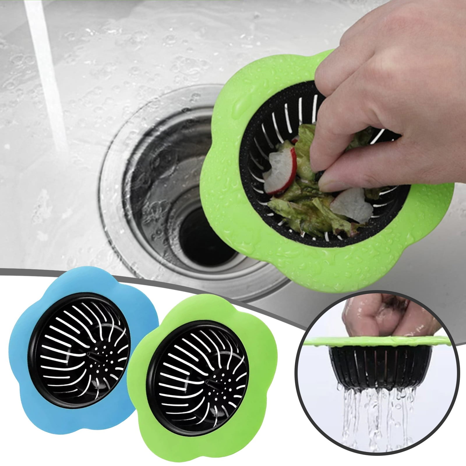 Gobwell Sink Strainer for Kitchen 2 Pack Sink Drain Silicone Sink