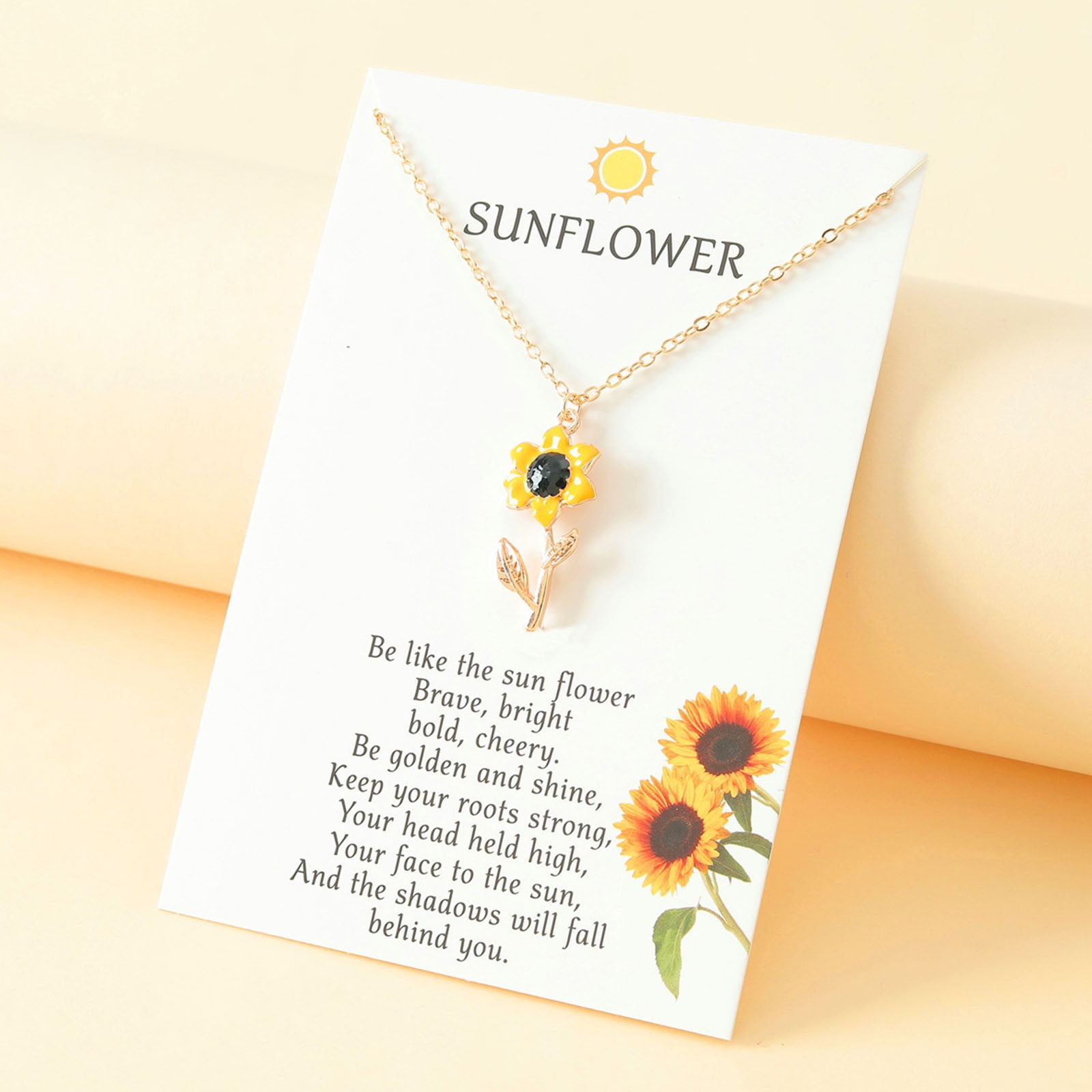 Gobwell Sunflower Pendant Chain Necklace Gift for Women Kids Child