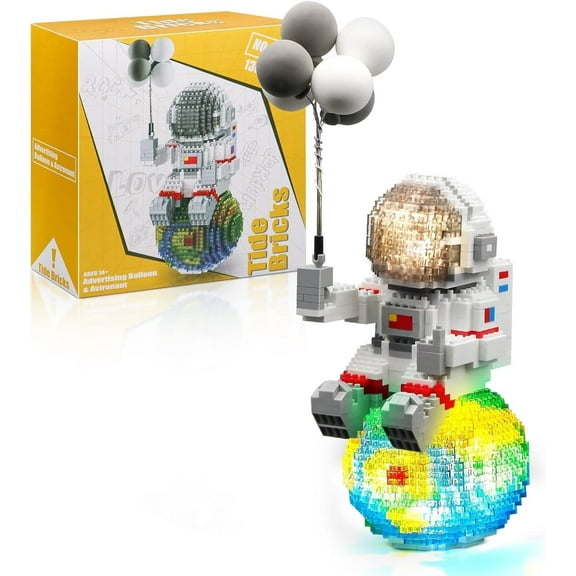 Gochildon Astronaut Mini Bricks Miniature Building Set Micro Building Kits for Adults and Kids 12-15 Space Toys with Balloons (1368 Pieces)