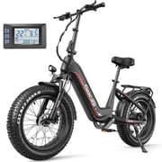 Gocio 20"x4" Fat Tire Electric Bike for Adults,48V/10.4Ah Foldable Electric Bike,Peak 750W Electric Mountain Bike,7 Speed,5 Riding Modes, Max 19.8Mph Electric Cruiser Bicycle UL2849 Certified