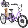 thumbnail image 1 of Gocio 24" Folding Electric Tricycle,Peak 500W Motor E-Trike for Adults,3-Wheel Electric Bike for Adults With 48V 10.4Ah Battery,Max 15.5Mph Cargo Motorized Tricycle UL2849 Certified, 1 of 10