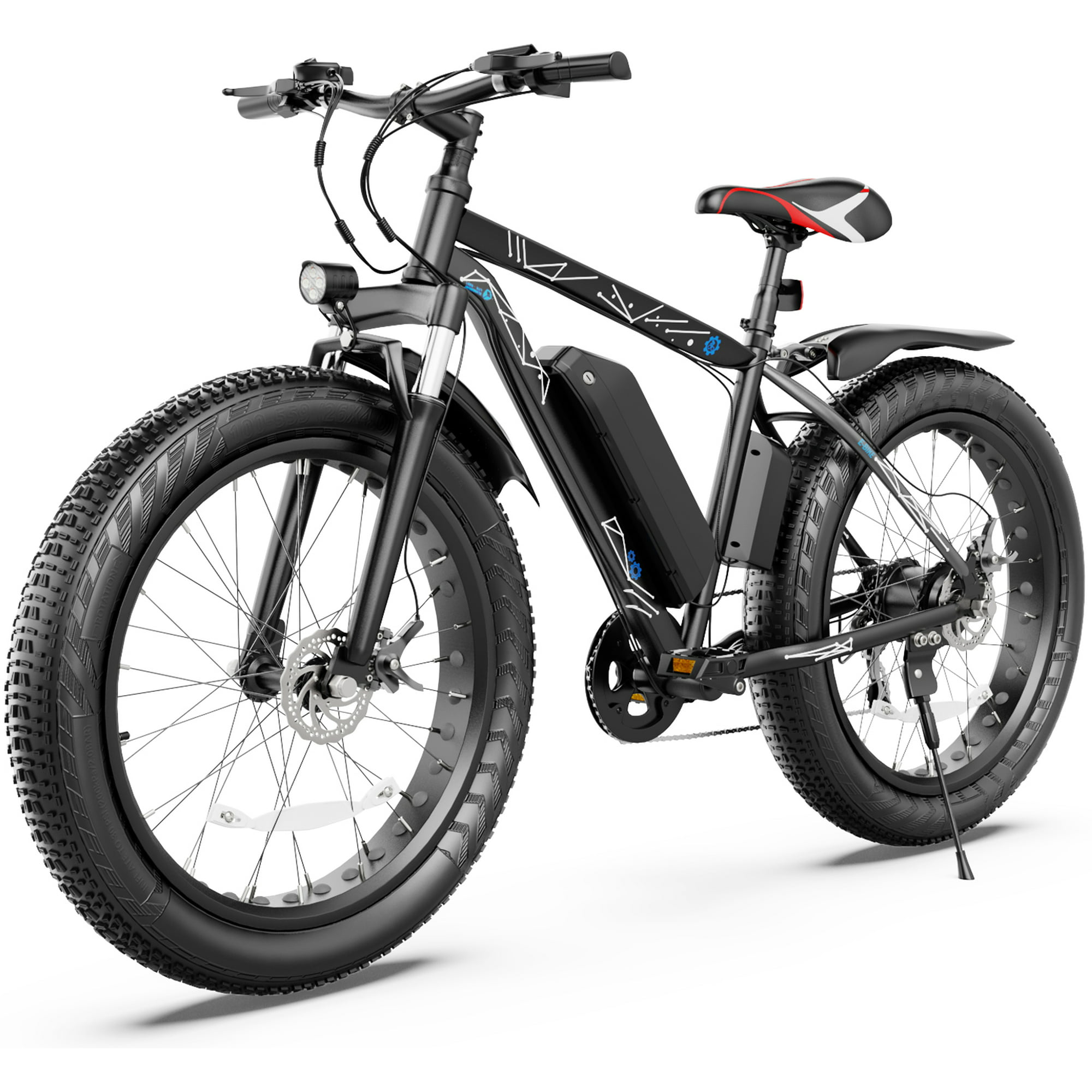 Gocio 500W 26″ 4.0 Fat Tire 7 Speed Electric Bike with 48V 13Ah Removable Li-Ion Battery
