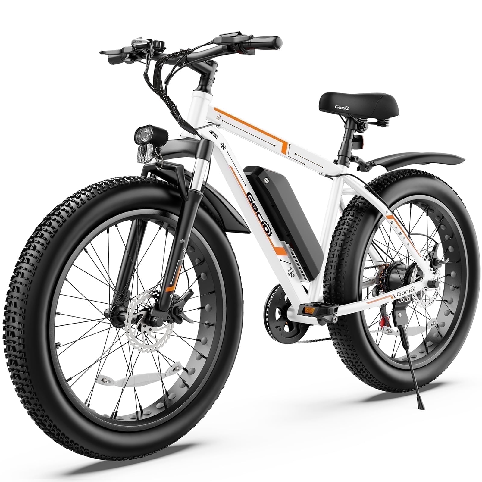 Gocio 26" 4.0 Fat Tire Electric Bike for Adults, Peak 1000W Motor, 48V 13Ah Battery, Lightweight Aluminum Alloy Frame, Max 22Mph Electric Mountain Bike Beach Snow Ebike for Men UL2849 Certified