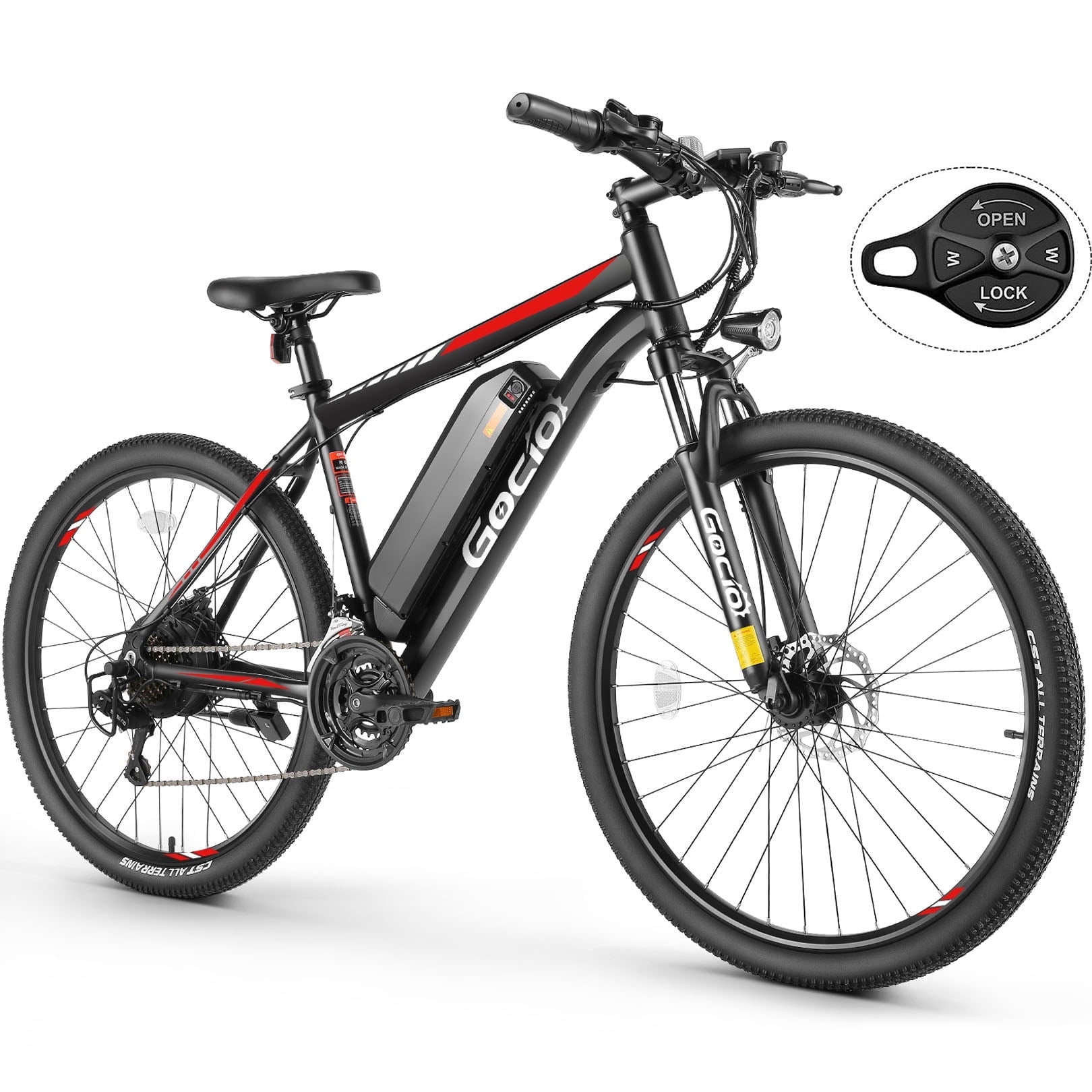 Gocio 26" Electric Bike, 350W Electric Bike for Adults 19.8MPH Electric Mountain Bike, LCD, Lockable Suspension Fork, 374.4Wh 36V Battery UL2849 Certified, 21-Speed E-Bikes Adult Electric Bicycle