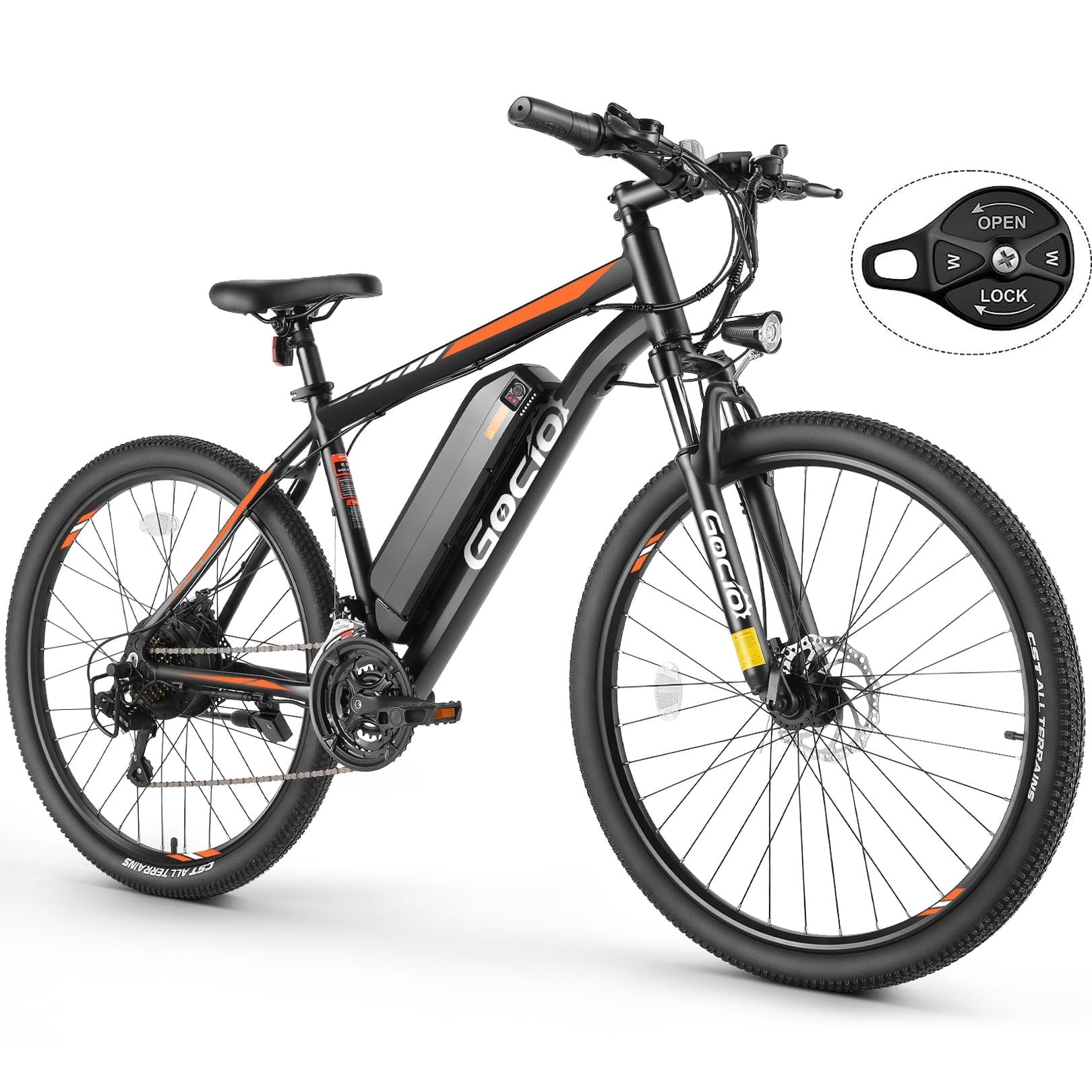 Gocio 26" Electric Bike, 350W Electric Bike for Adults 19.8MPH Electric Mountain Bike, LCD, Lockable Suspension Fork, 374.4Wh 36V Battery UL2849 Certified, 21-Speed E-Bikes Adult Electric Bicycle