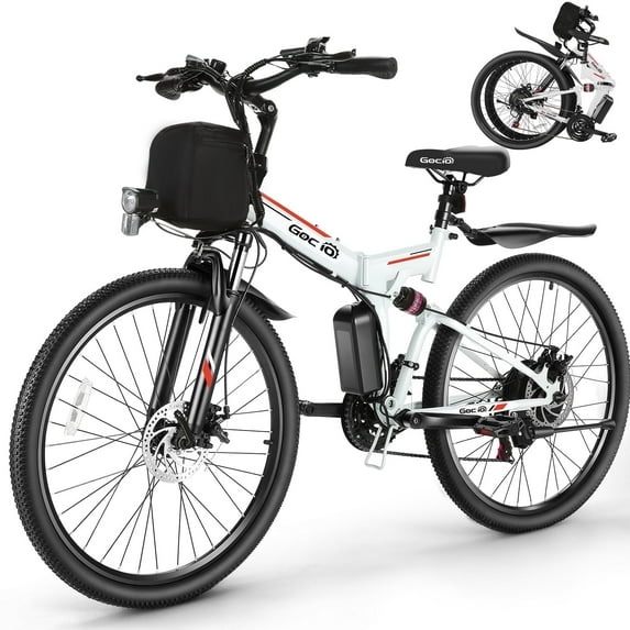 Gocio 26" Folding Electric bike for Adults, 750W Peak Motor 48V 7.8Ah Battery, 21 Speed Mountain Ebike, UL2849