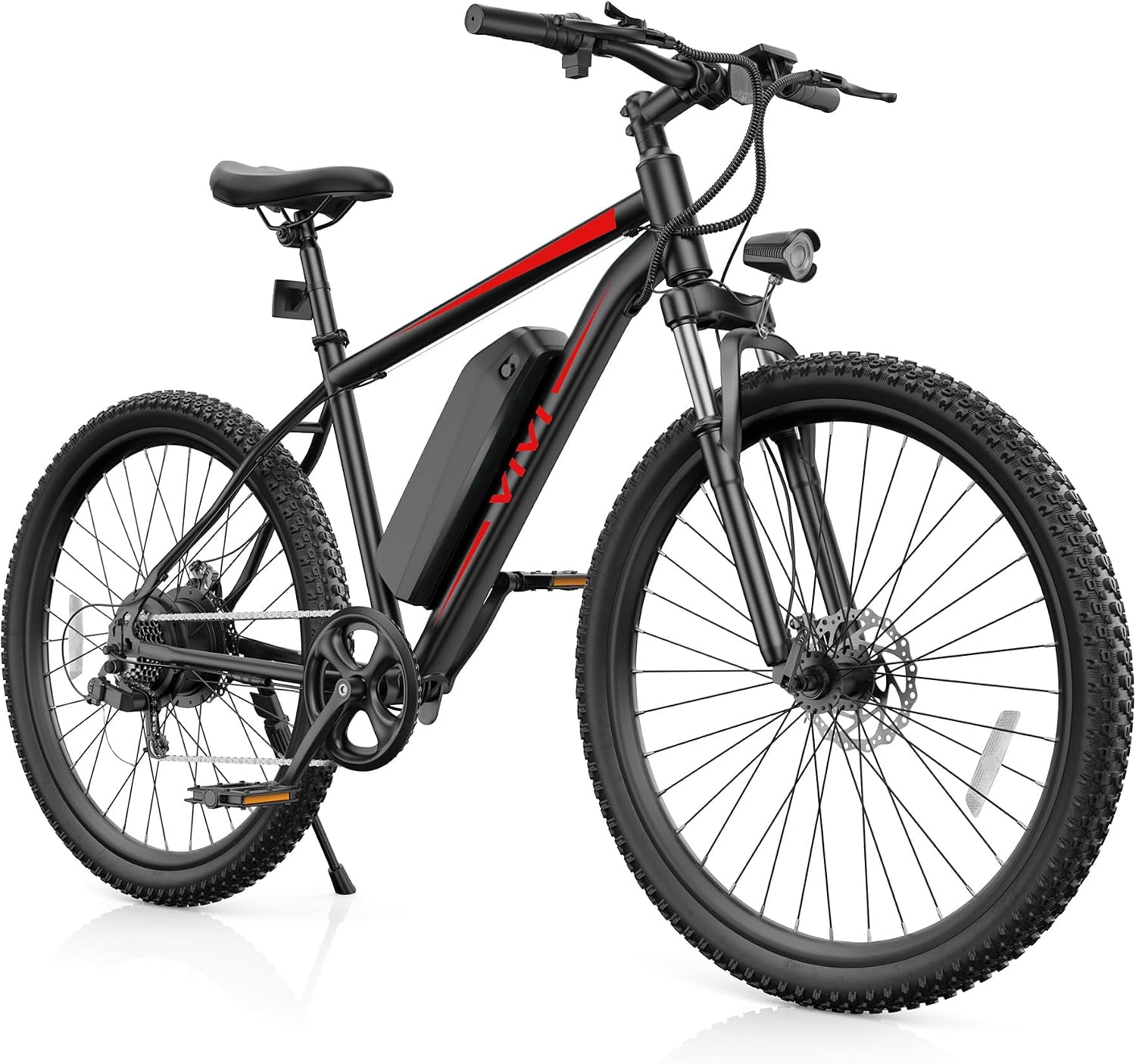 26" Electric Bike for Adults, 500W E-Bike with 48V 7.8Ah Battery, 19.8MPH 7-Speed, Front Suspension, Dual Disc Brakes, up to 45 Miles, UL2849 Certified, Blue