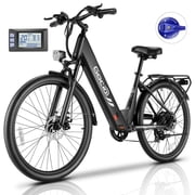 Gocio 26" x 2.1" Electric Bike for Adults, 500W Commuter Ebike, 48V 720wh Built-in Battery, 5 Riding Modes, Max 60 Miles, LCD, Lockable Front Suspension Step Th