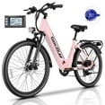 thumbnail image 1 of Gocio 26" x 2.1" Electric Bike for Adults, 500W Commuter Pink Ebike, 48V 720wh Built-In Battery, 5 Riding Modes, Max 60 Miles, LCD, Lockable Front Suspension step thru e bikes UL 2849, 1 of 13