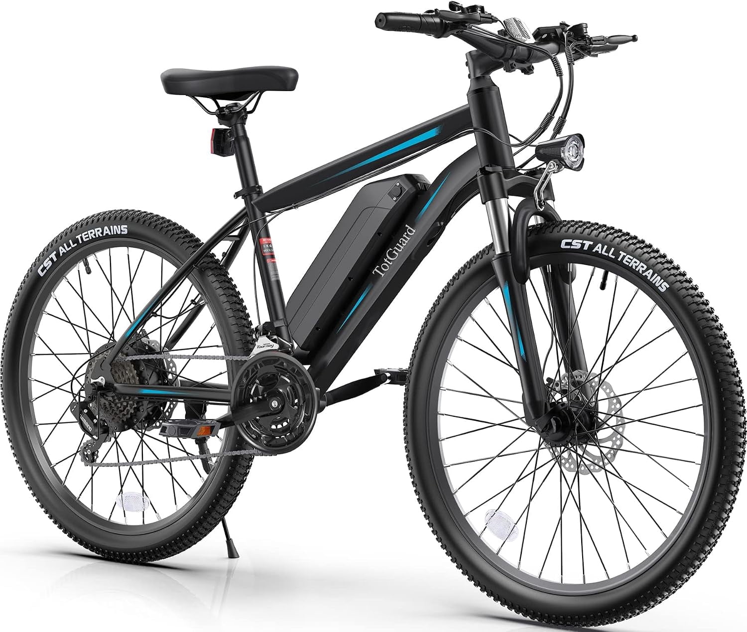 Electric Bike for Adults, 27.5" E-Mountain Bike, Lockable Suspension Fork, 500W Power Motor, 48V/10.4AH, 19.8 MPH, 21 Speed, UL2849 Certified, White