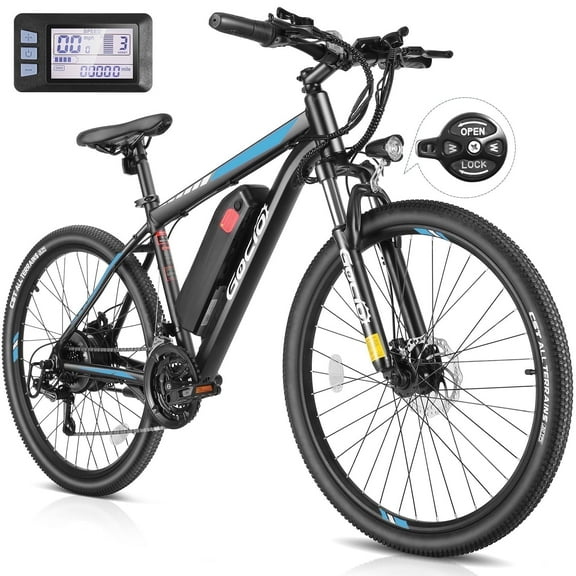 Gocio 27.5" Electric Bike for Adults, Peak 750W E-Mountain Bicycle, 48V 10.4Ah Battery, Lockable Suspension Fork, 21-Speed EBike, UL2849
