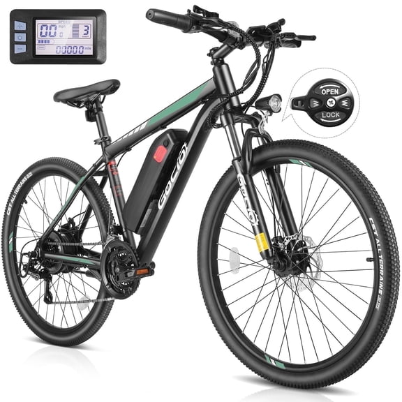 Gocio Electric Bike for Adults, 27.5" E-Mountain Bike, Lockable Suspension Fork, 750W Peak Power Motor, 48V/10.4AH, 19.8 MPH, 21 Speed, UL 2849